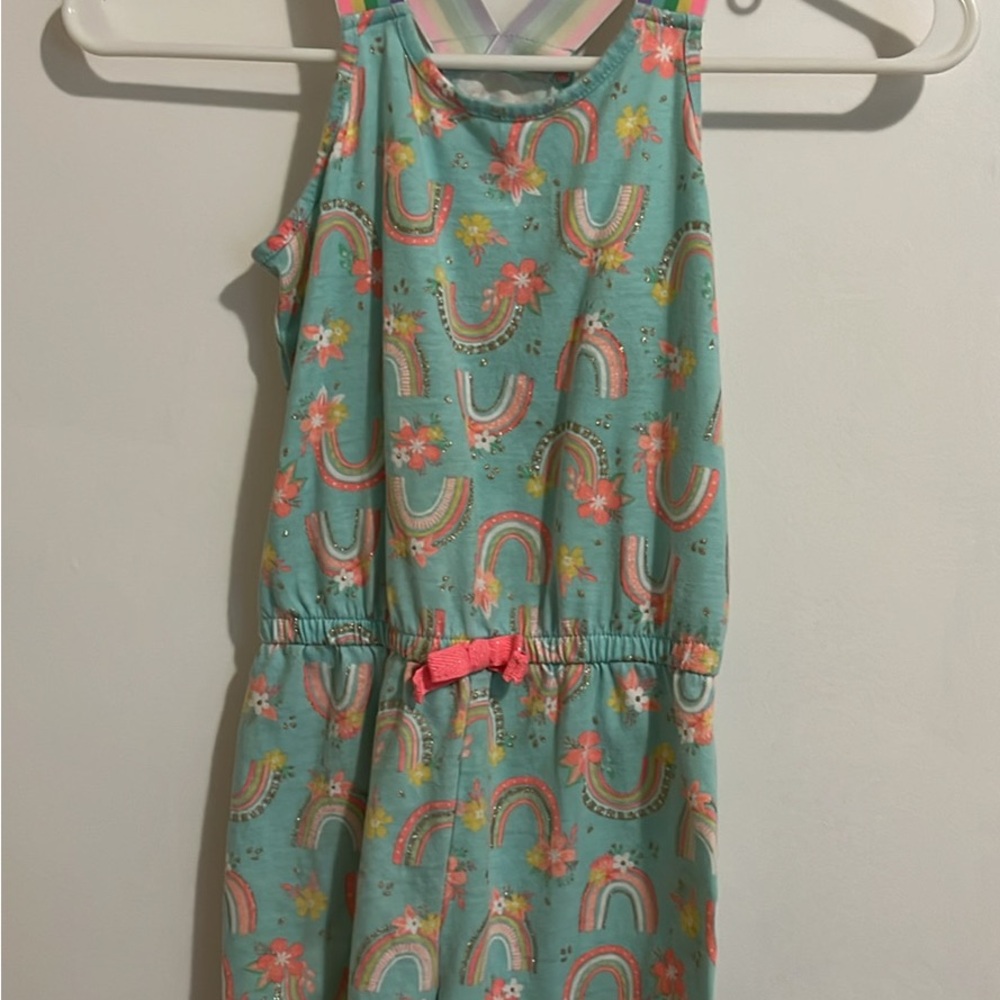 Colorful Rainbow and Floral Print Dress
